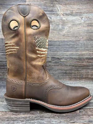 10040348 Men's Roughstock Patriot Square Toe Western Boot