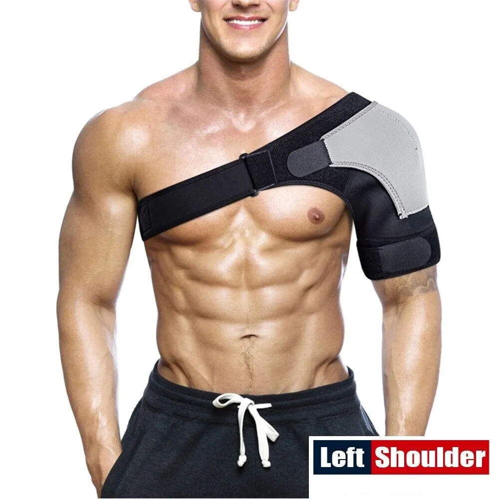 1pc Adjustable Compression Shoulder Brace Support with Ice Pack Holder for Injury Prevent