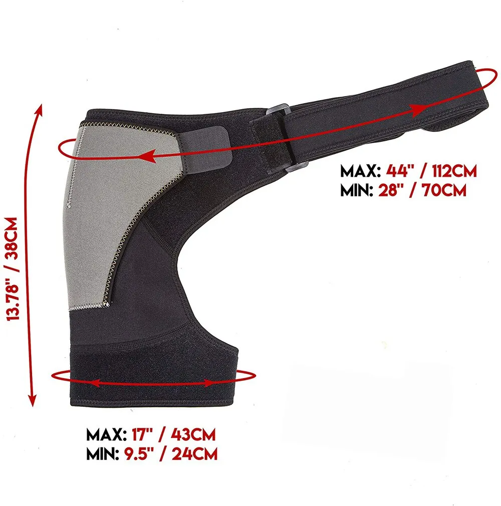1pc Adjustable Compression Shoulder Brace Support with Ice Pack Holder for Injury Prevent