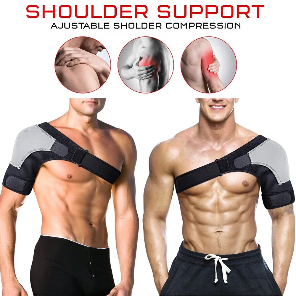 1pc Adjustable Compression Shoulder Brace Support with Ice Pack Holder for Injury Prevent