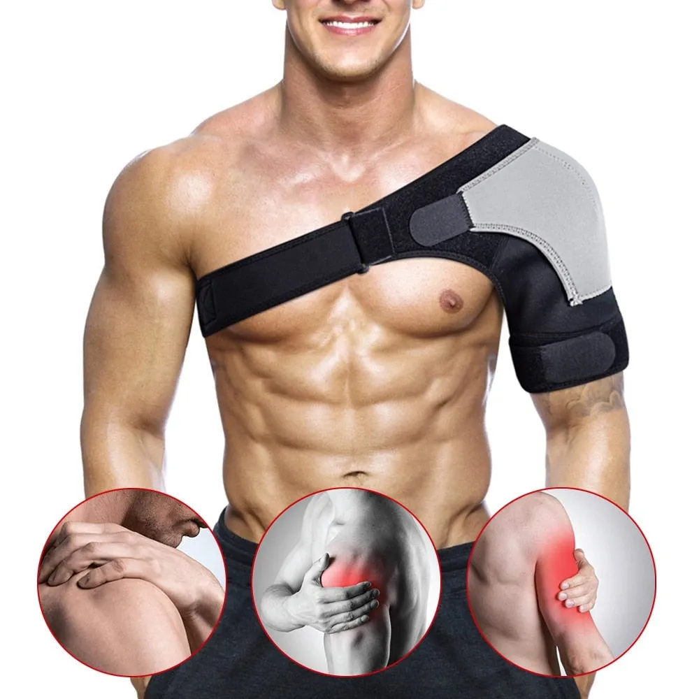 1pc Adjustable Compression Shoulder Brace Support with Ice Pack Holder for Injury Prevent