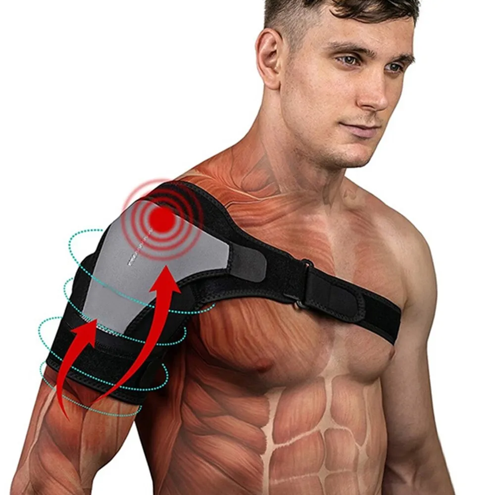 1pc Adjustable Compression Shoulder Brace Support with Ice Pack Holder for Injury Prevent
