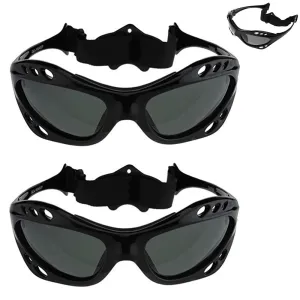 2 Pairs Black Sunglasses Goggles Fishing Boating Water Kite Surfing Jetski UV400