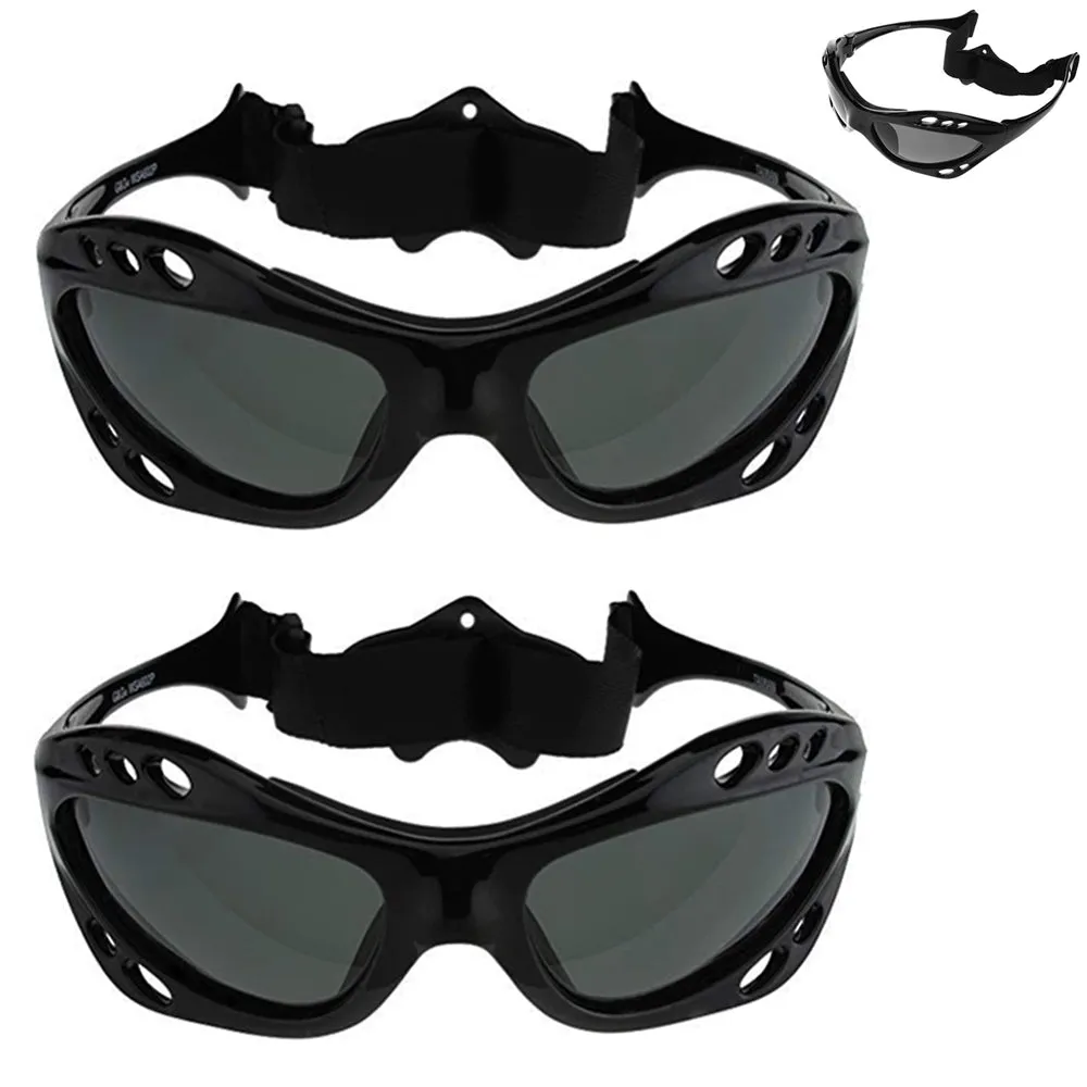 2 Pairs Black Sunglasses Goggles Fishing Boating Water Kite Surfing Jetski UV400
