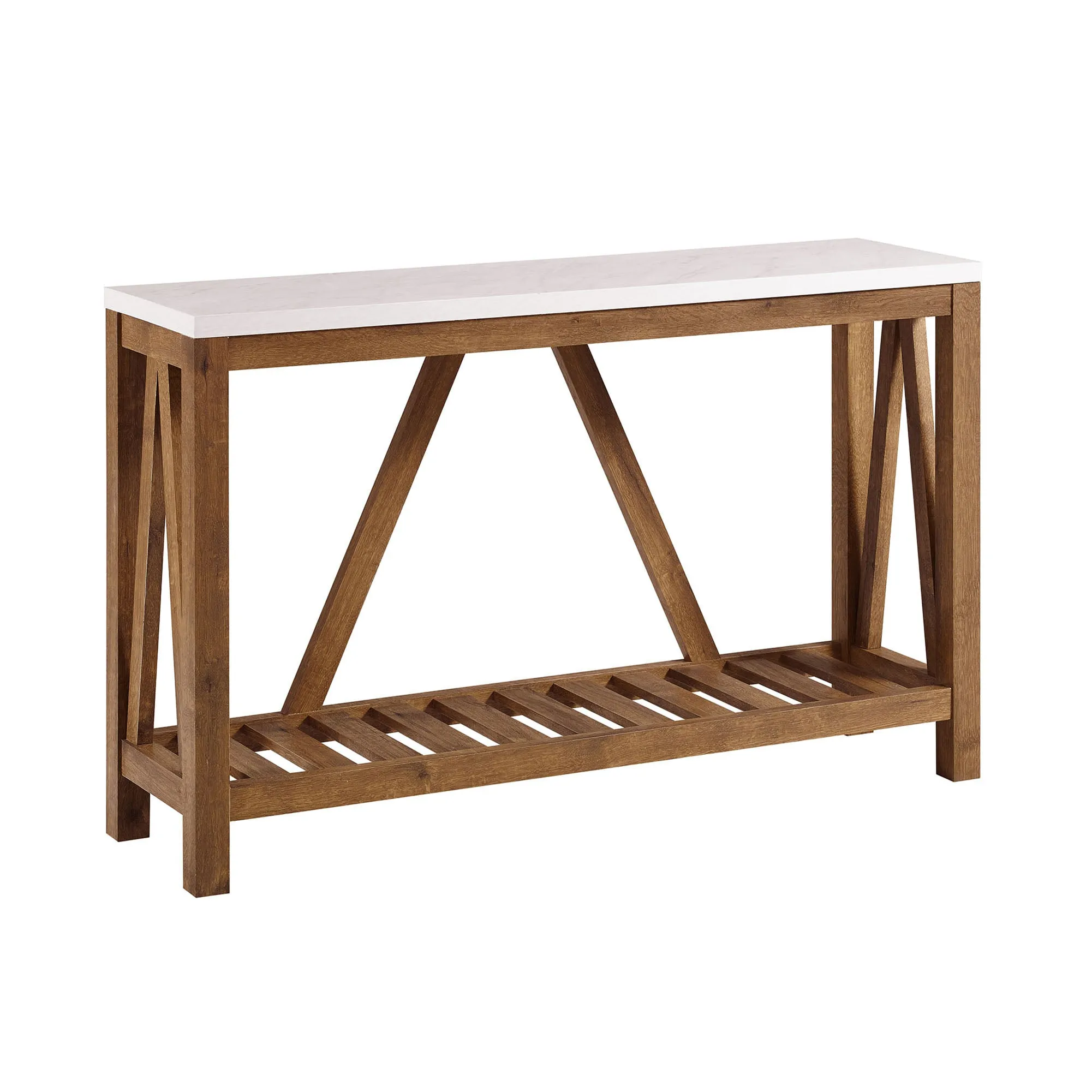 52" A-Frame Console Table – Rustic Charm Entryway Furniture with Spacious Storage and Style