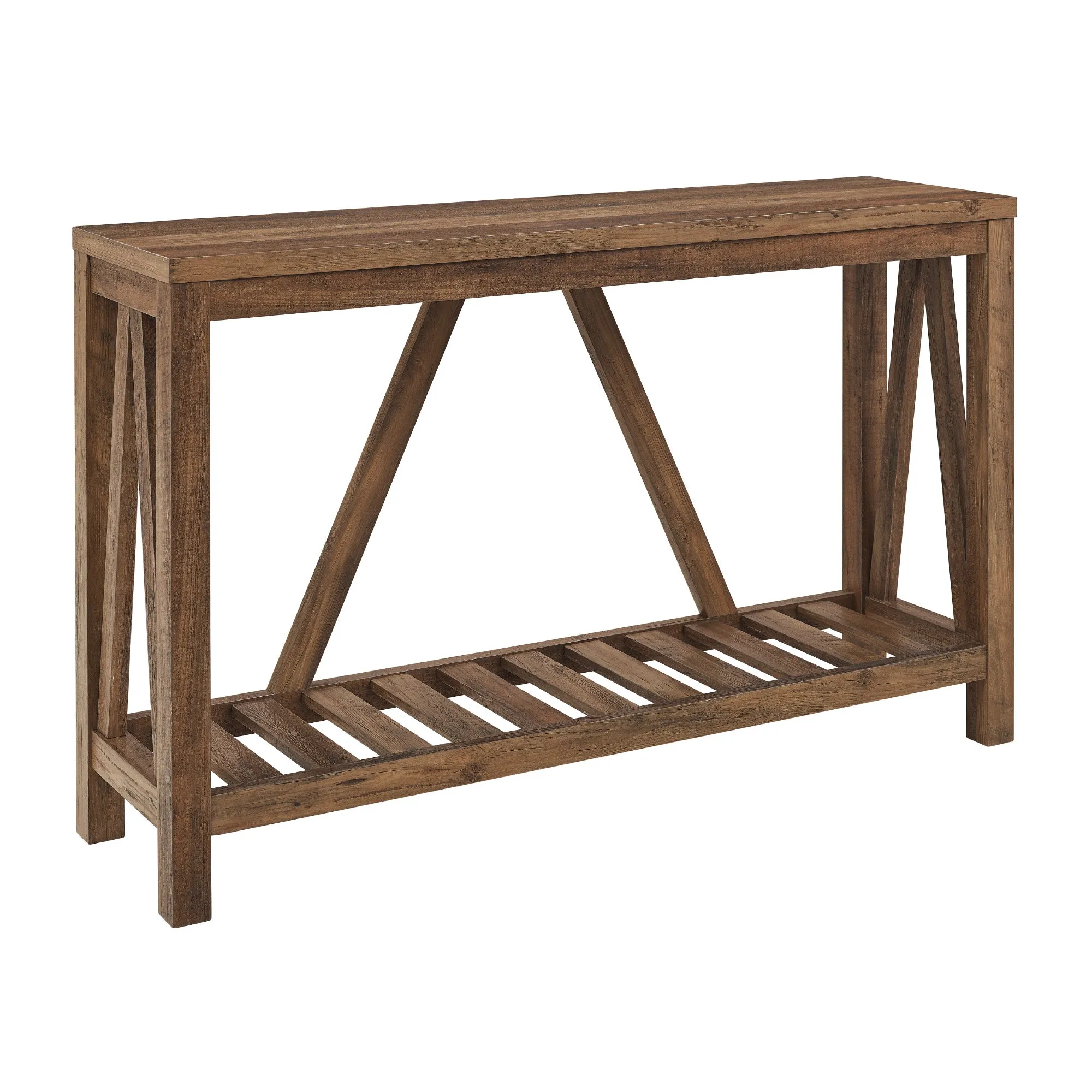 52" A-Frame Console Table – Rustic Charm Entryway Furniture with Spacious Storage and Style