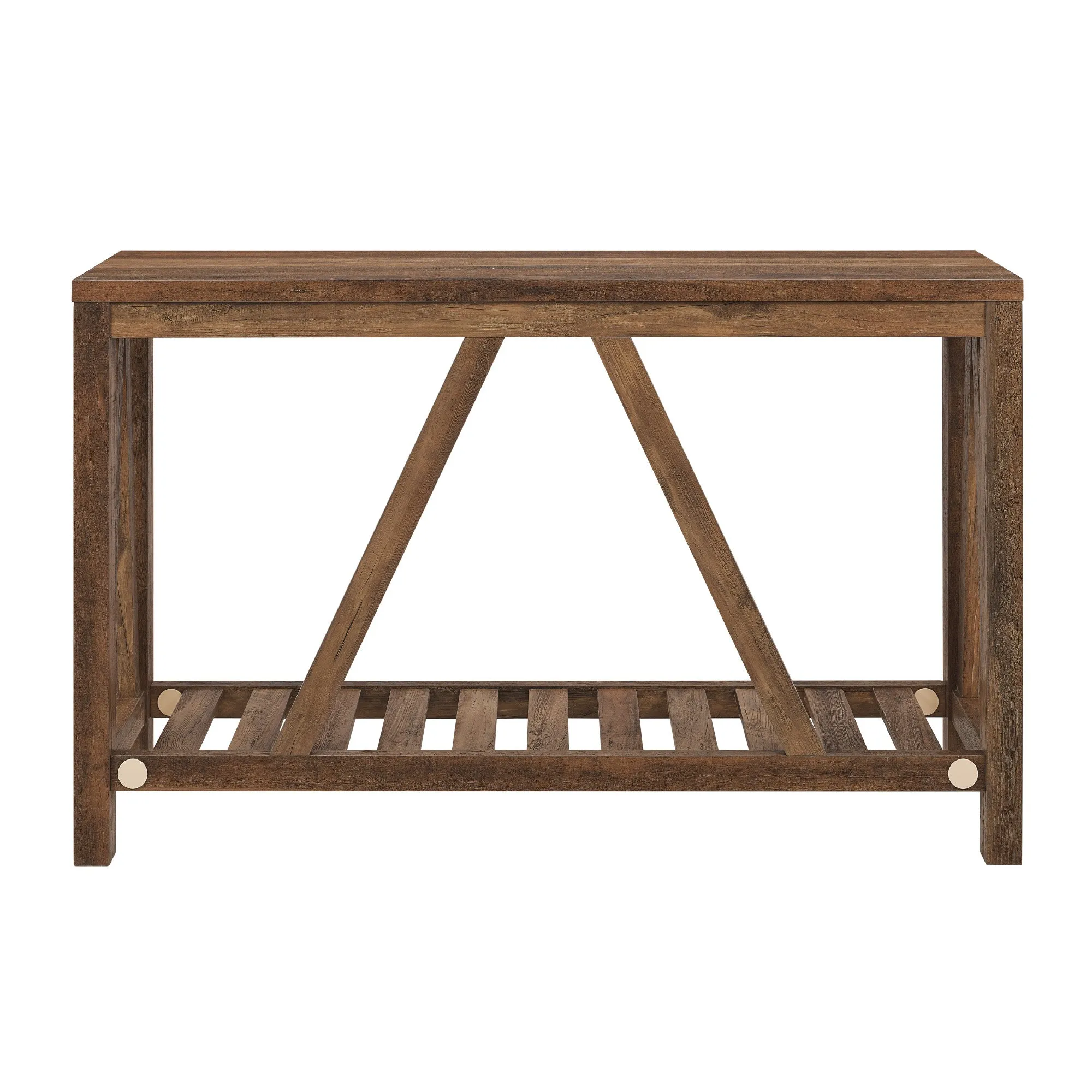 52" A-Frame Console Table – Rustic Charm Entryway Furniture with Spacious Storage and Style