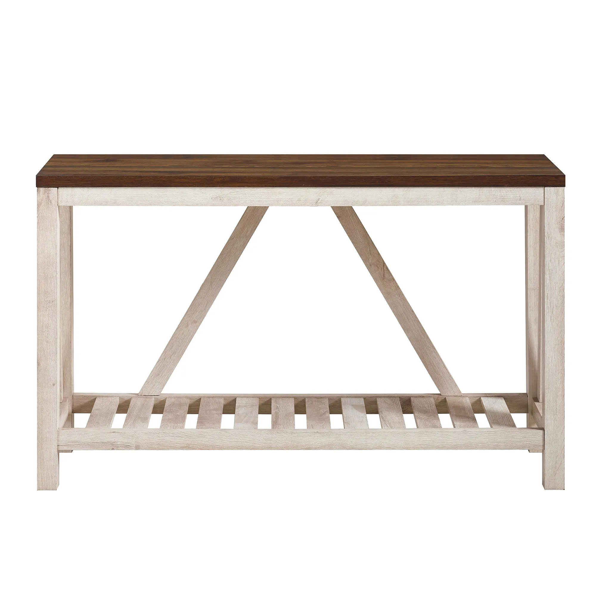 52" A-Frame Console Table – Rustic Charm Entryway Furniture with Spacious Storage and Style