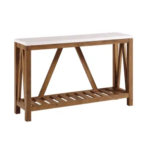 52" A-Frame Console Table – Rustic Charm Entryway Furniture with Spacious Storage and Style