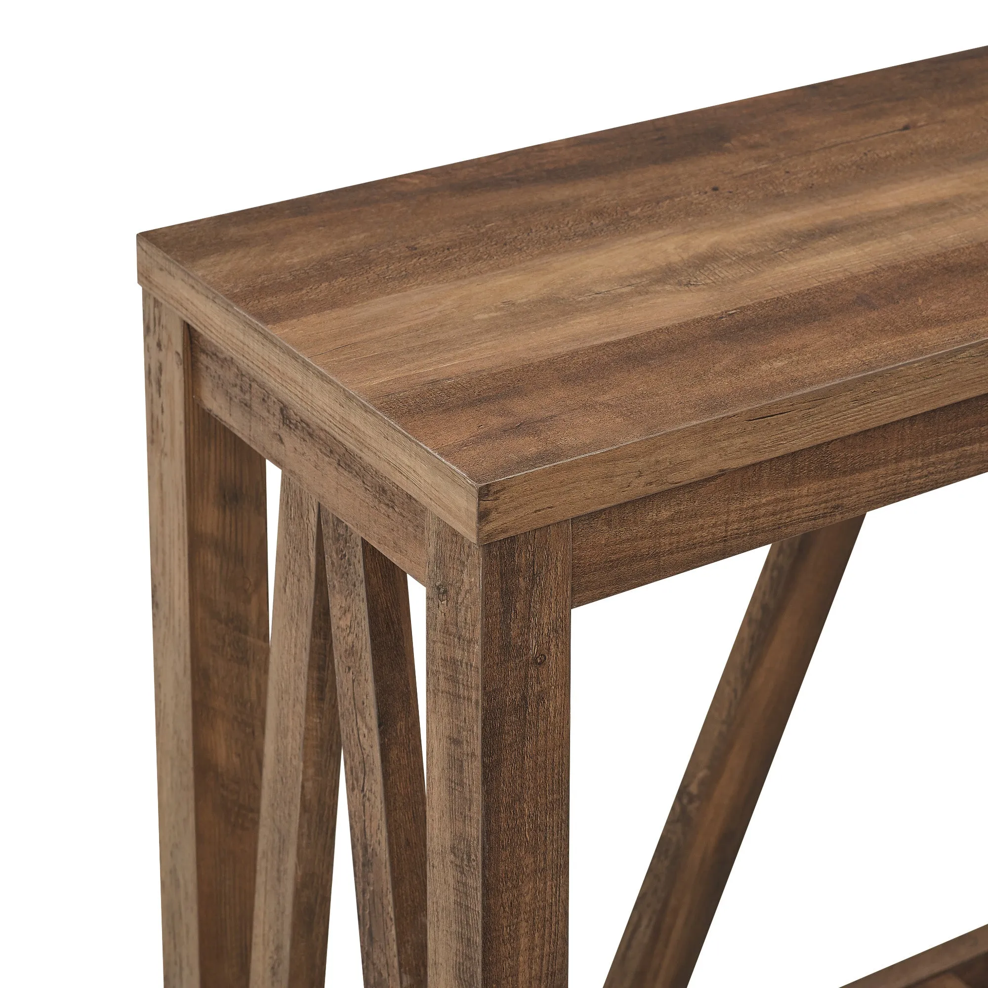 52" A-Frame Console Table – Rustic Charm Entryway Furniture with Spacious Storage and Style