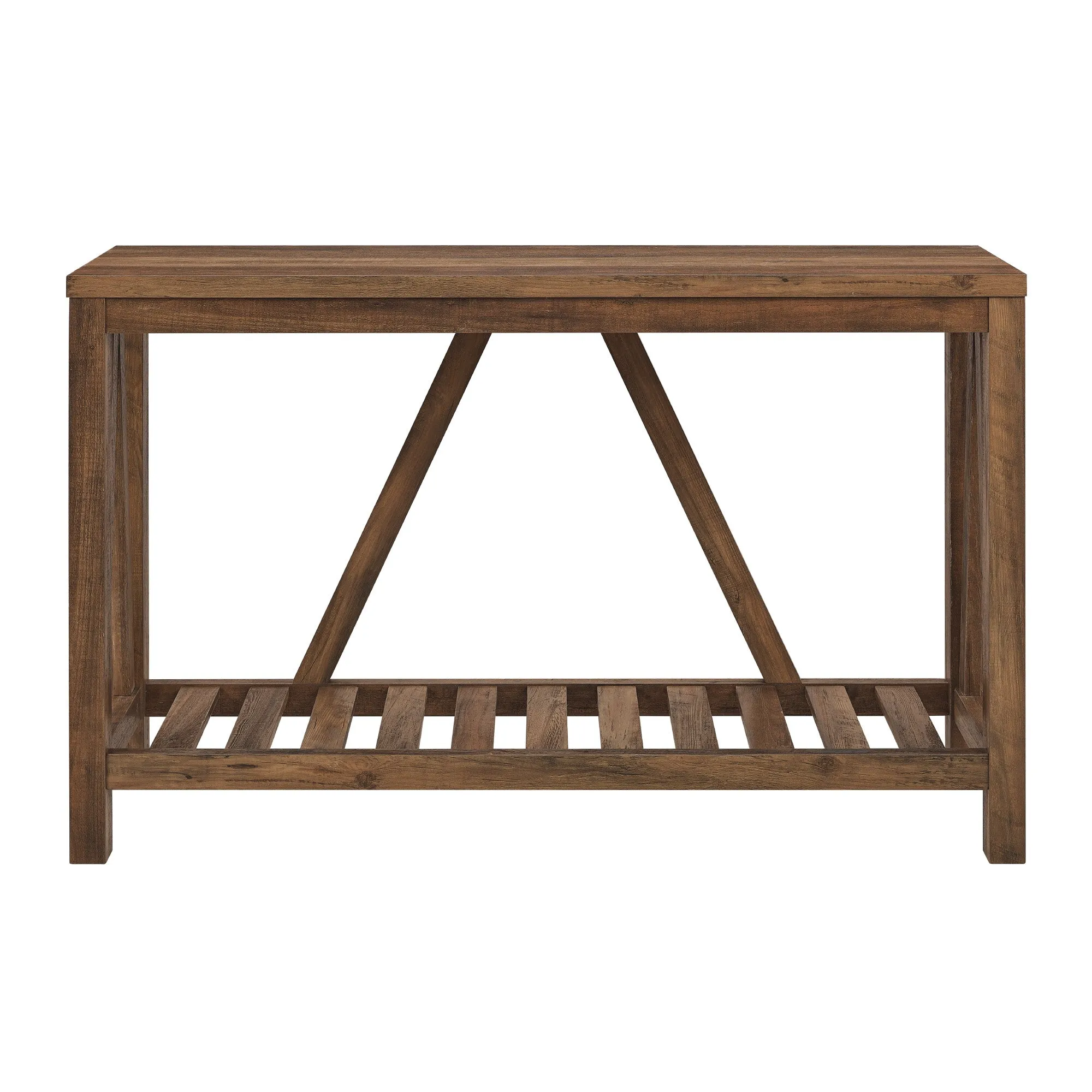 52" A-Frame Console Table – Rustic Charm Entryway Furniture with Spacious Storage and Style