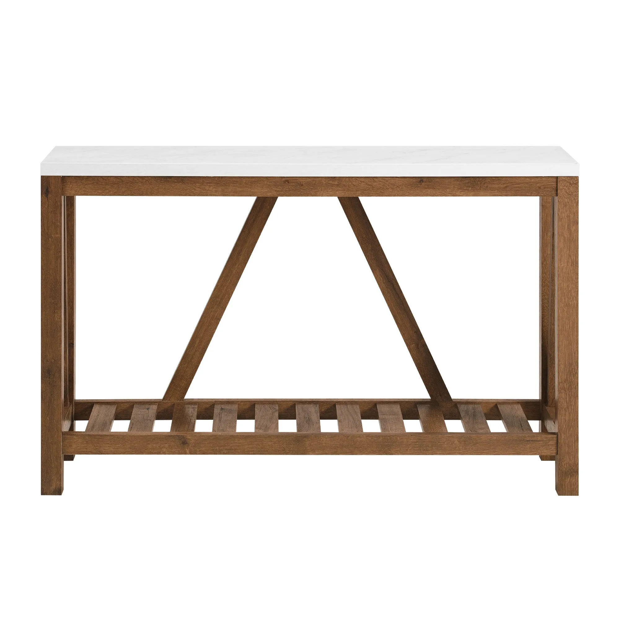 52" A-Frame Console Table – Rustic Charm Entryway Furniture with Spacious Storage and Style