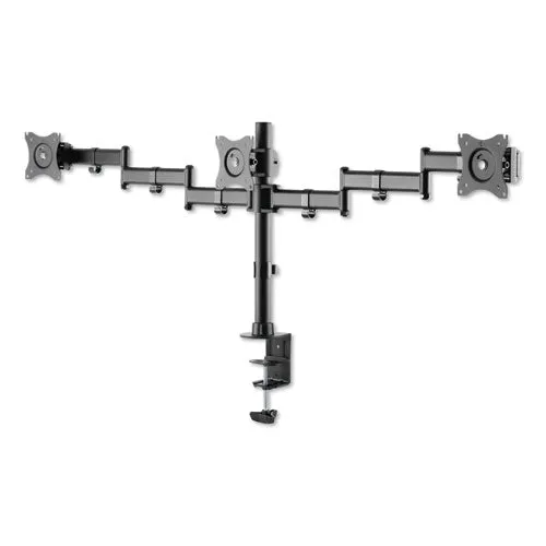Adaptivergo Pole-mount Triple Arm For 27" Monitors, 360 Deg Rotation,  45/-45 Deg Tilt, 45 Deg Pan, Black, Supports 17.6 Lb