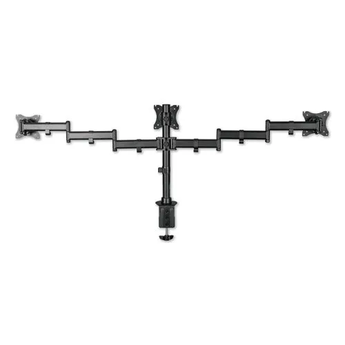 Adaptivergo Pole-mount Triple Arm For 27" Monitors, 360 Deg Rotation,  45/-45 Deg Tilt, 45 Deg Pan, Black, Supports 17.6 Lb