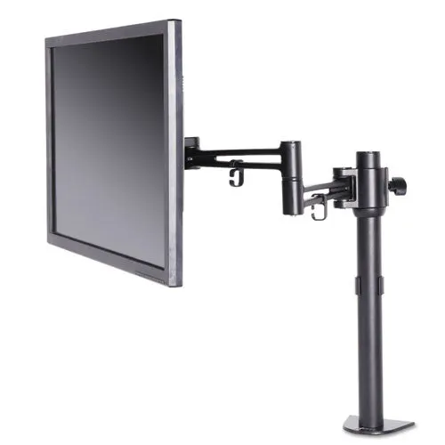 Adaptivergo Pole-mount Triple Arm For 27" Monitors, 360 Deg Rotation,  45/-45 Deg Tilt, 45 Deg Pan, Black, Supports 17.6 Lb