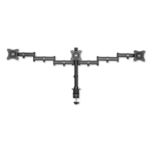 Adaptivergo Pole-mount Triple Arm For 27" Monitors, 360 Deg Rotation,  45/-45 Deg Tilt, 45 Deg Pan, Black, Supports 17.6 Lb