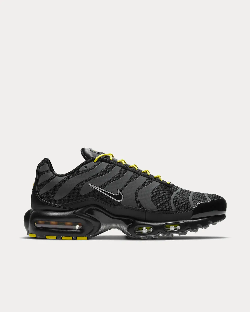 Air Max Plus Black/Metallic Silver/Opti Yellow/Black Low Top Sneakers