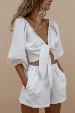 Almira - Chic Tie-Front Two-Piece Set