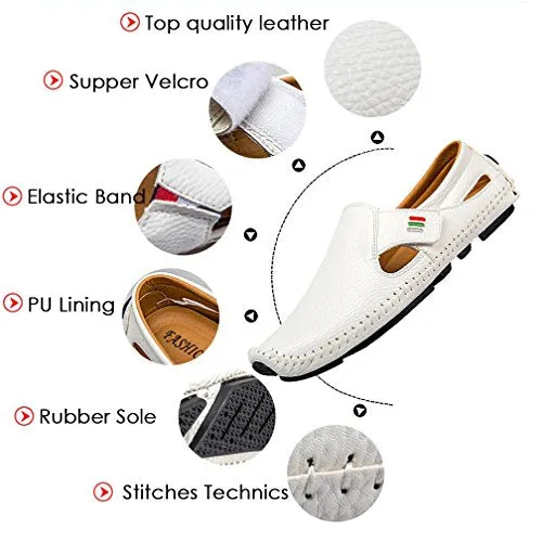 Amazon.com | Men's Penny Loafers Driving Shoes Casual Leather Stitched Loafer Shoes(White 44) | Loafers & Slip-Ons