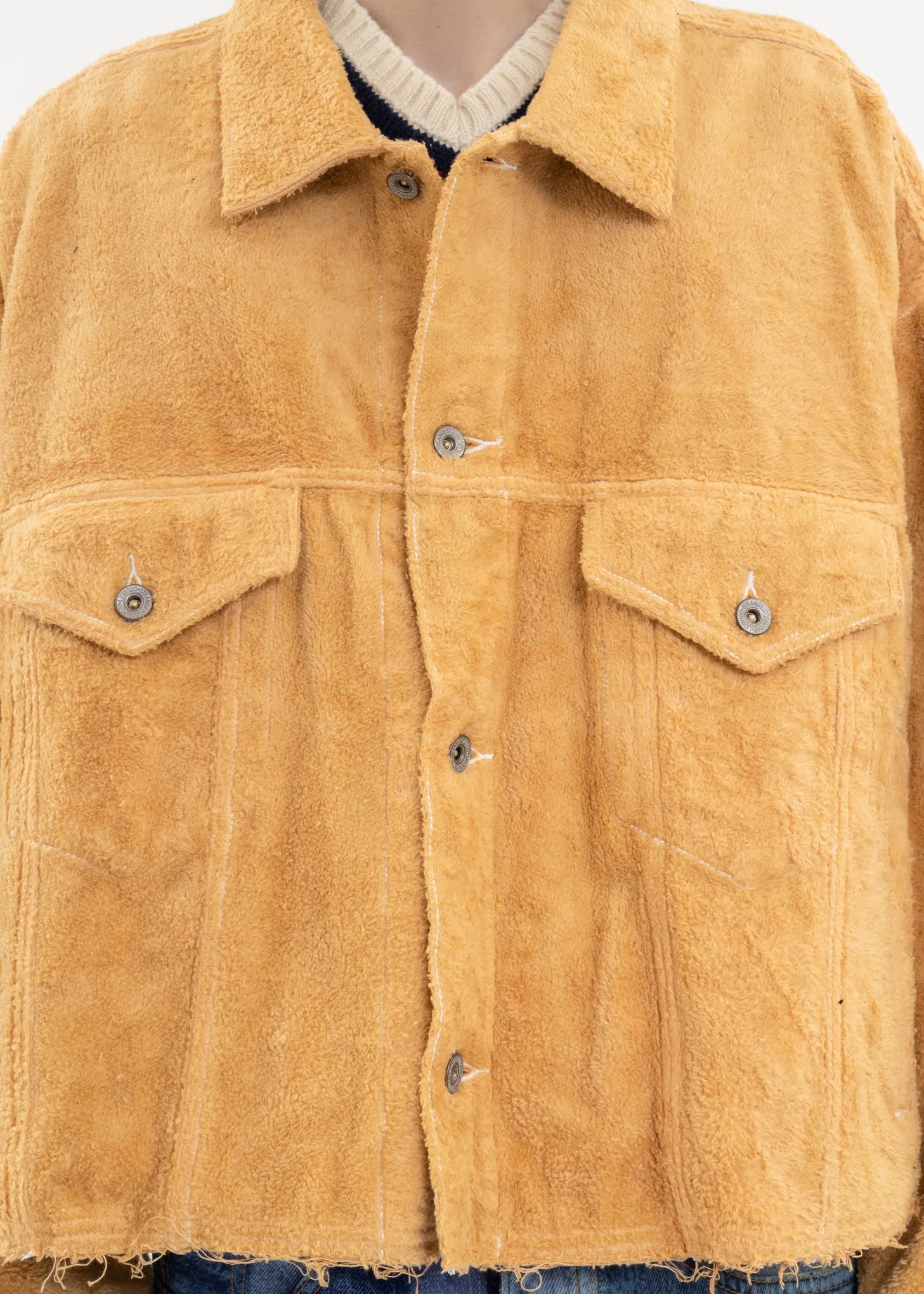 Beige CUT OFF FUZZY JACKET