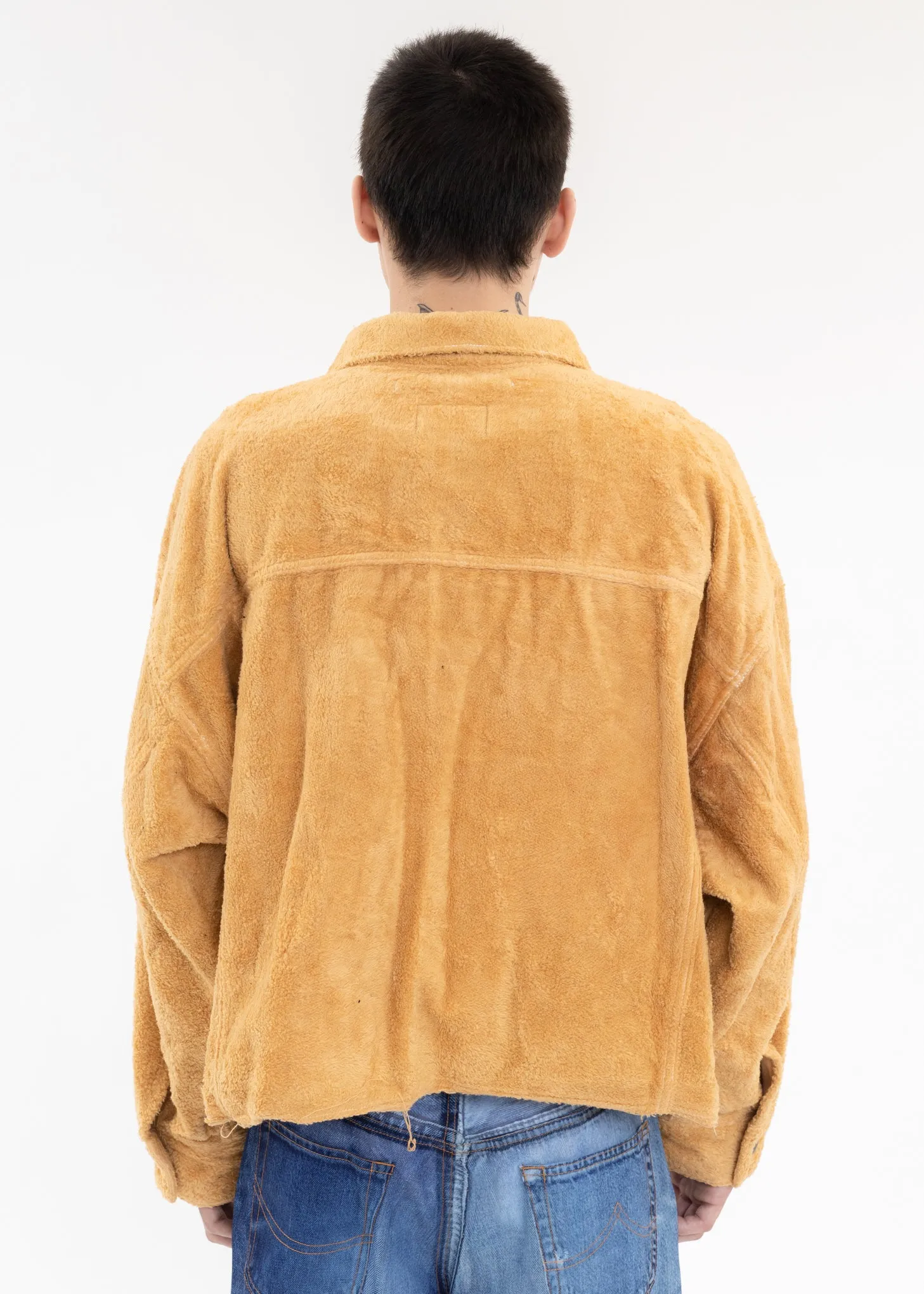 Beige CUT OFF FUZZY JACKET