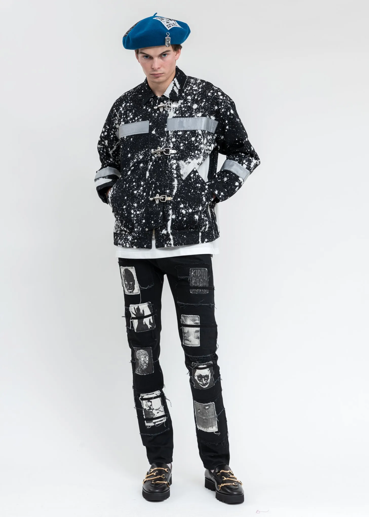 Black And White Fireman Denim Jacket