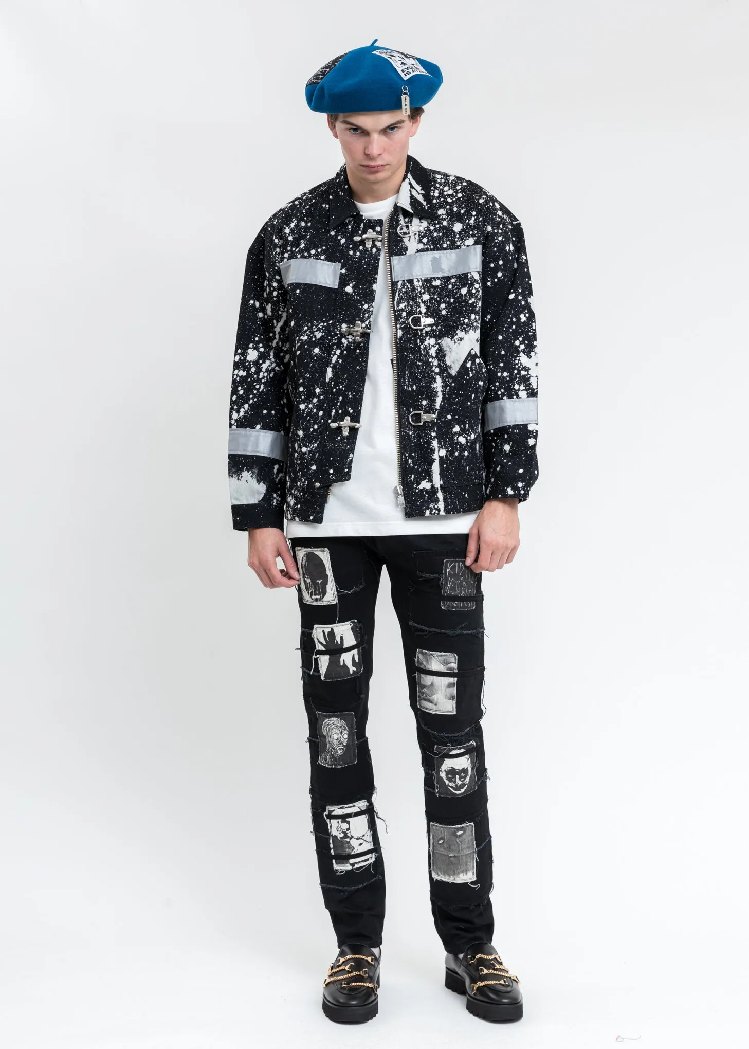 Black And White Fireman Denim Jacket