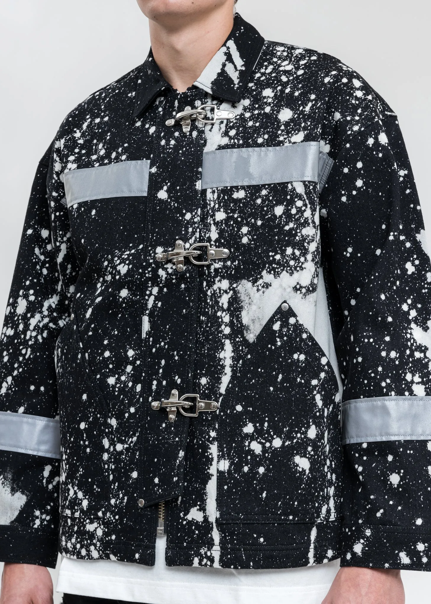 Black And White Fireman Denim Jacket
