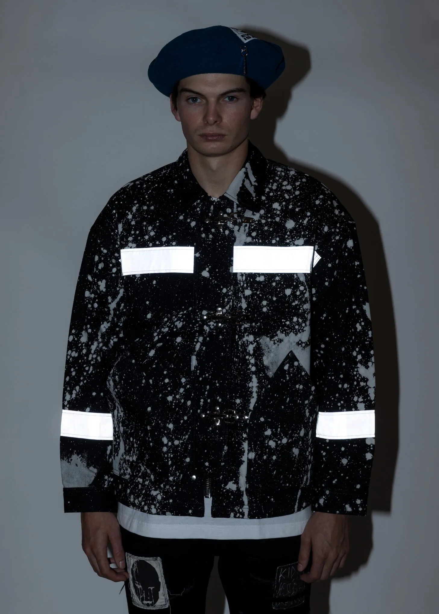 Black And White Fireman Denim Jacket