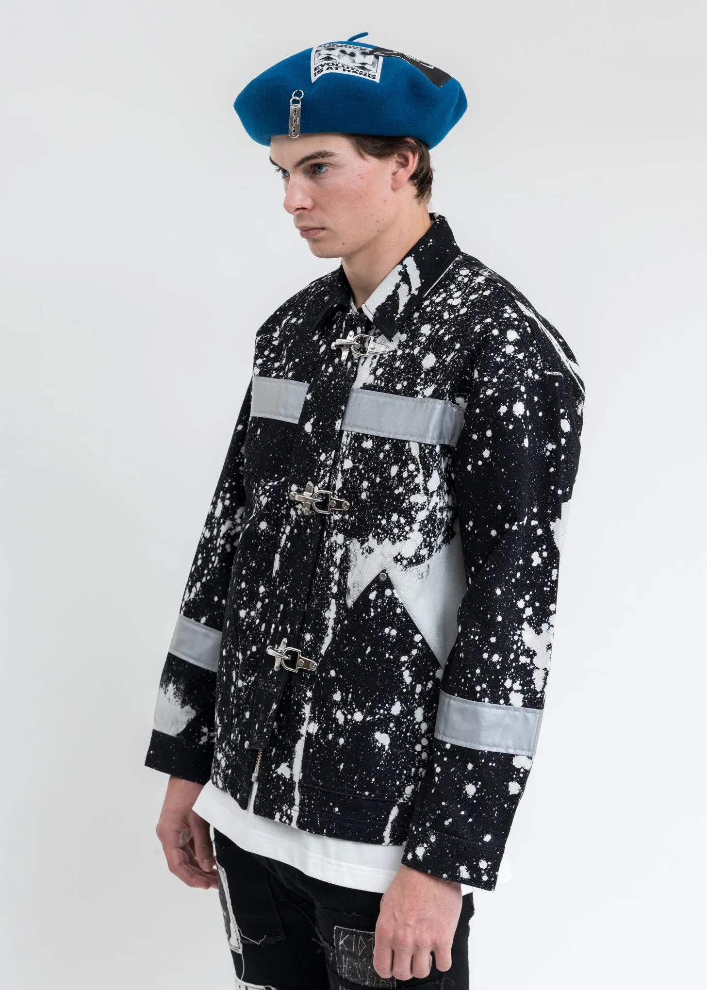 Black And White Fireman Denim Jacket