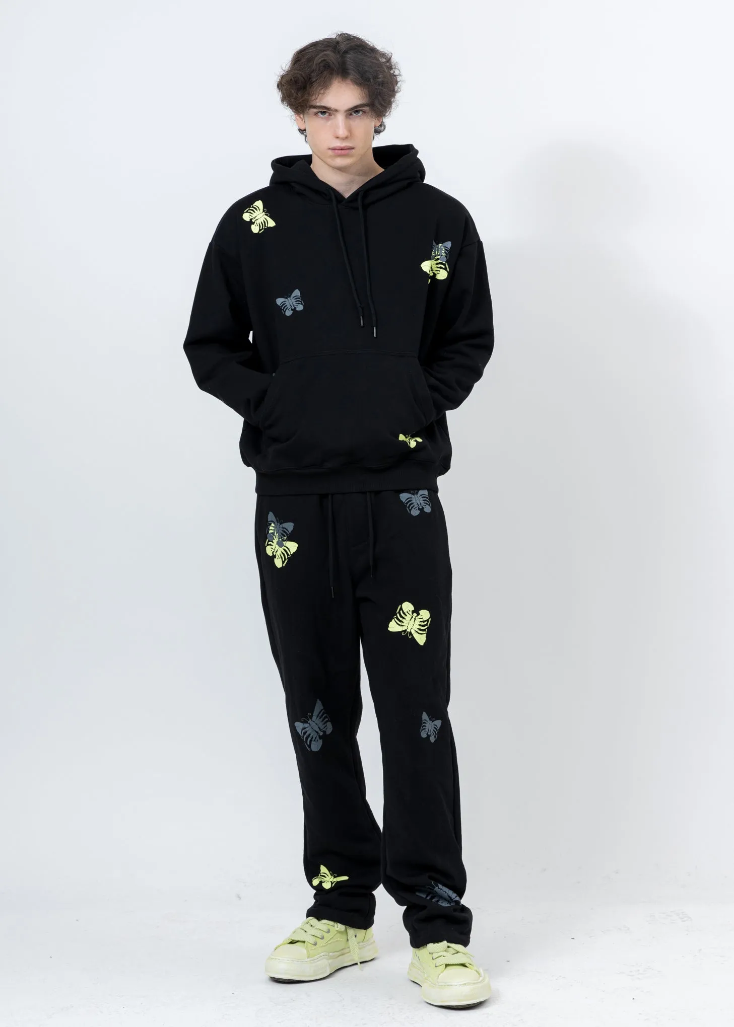 Black Butterfly Rib Cage Hoodie