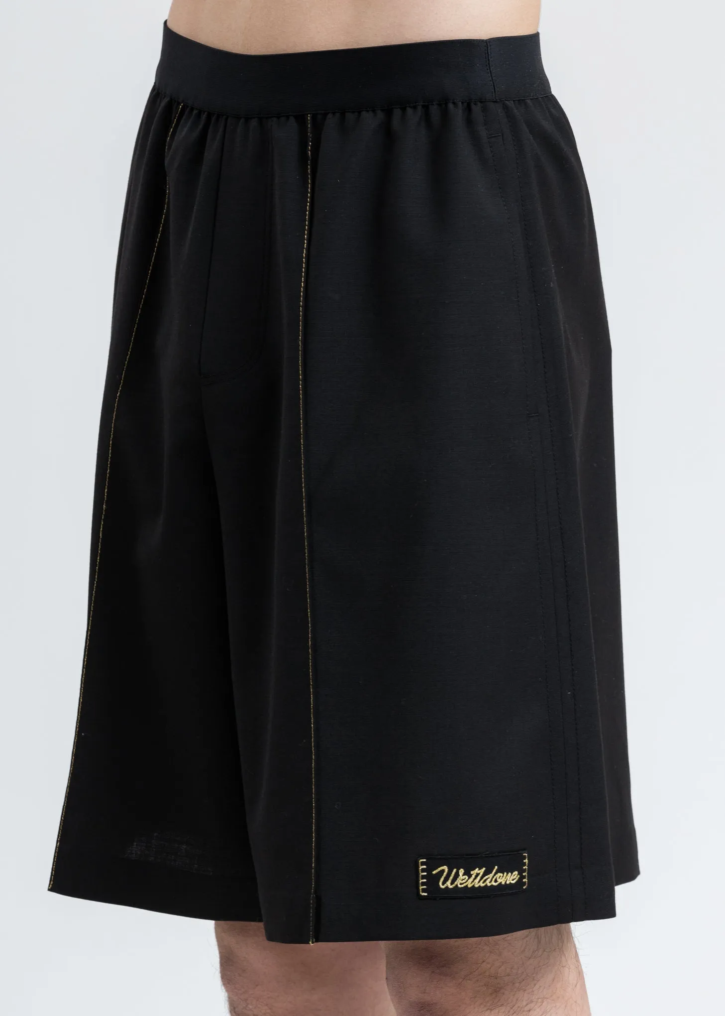 Black Elasticated Waistband Shorts