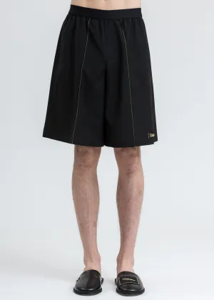 Black Elasticated Waistband Shorts