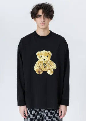 Black Embroidered Teddy Long Sleeve