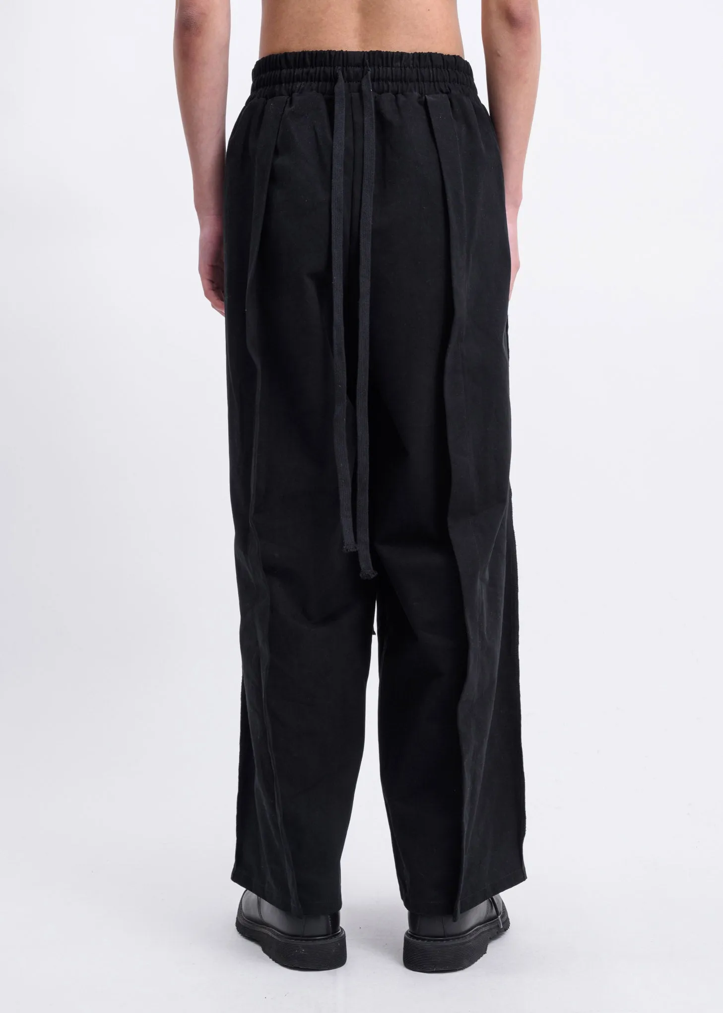Black Folded Oversized Trousers