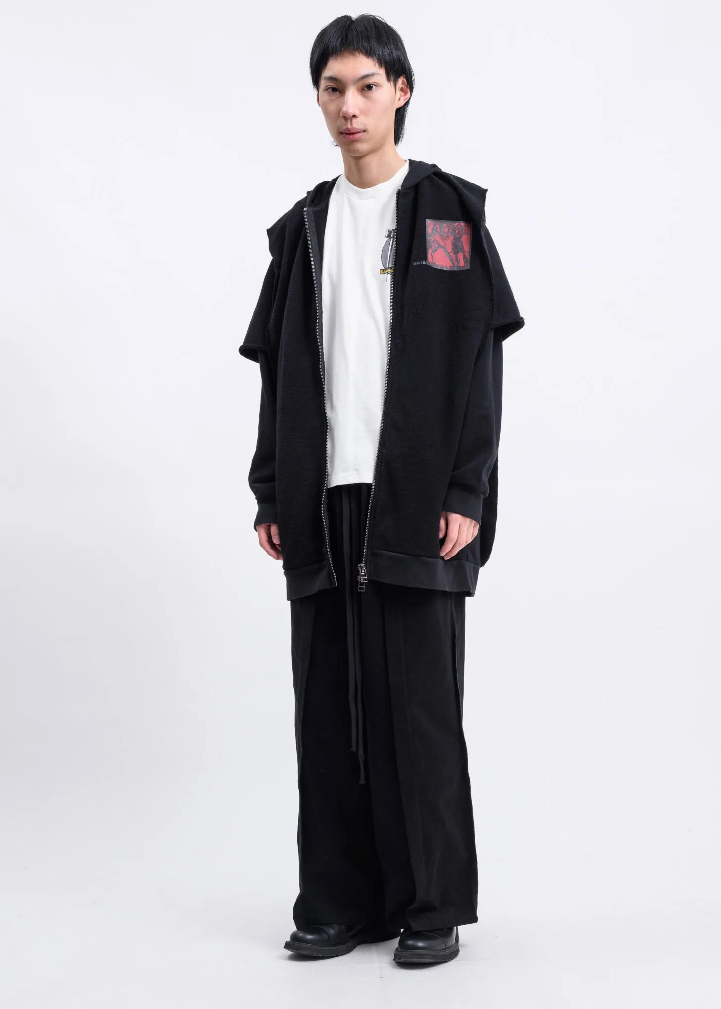 Black Folded Oversized Trousers