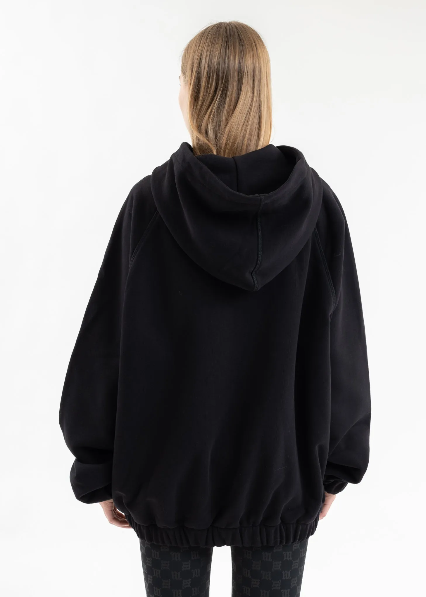 BLACK GIGA SMILEY ZIPPED HOODIE