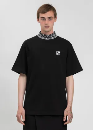 Black High Neck Logo 1/2 T-Shirt