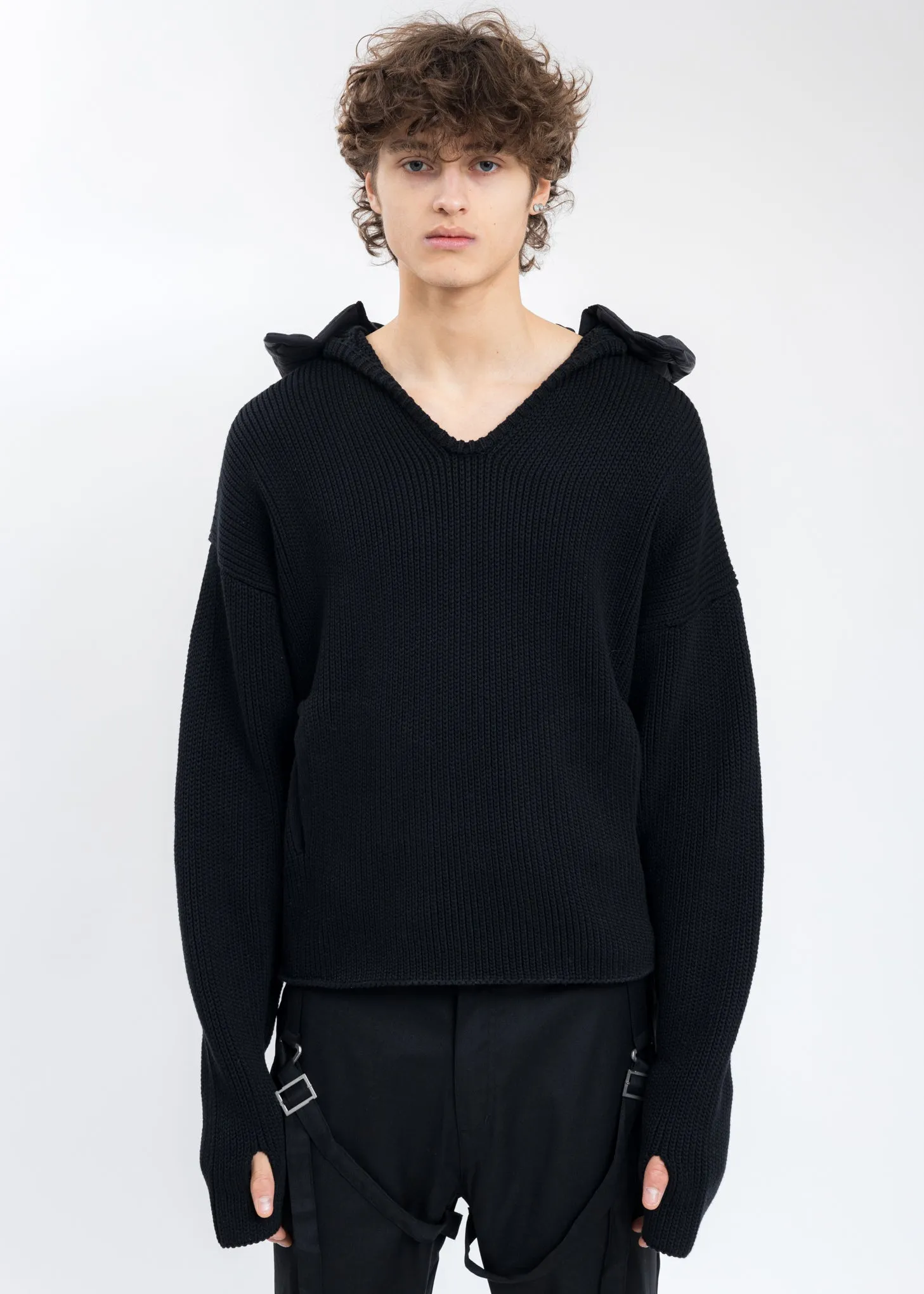 Black Hood Knit