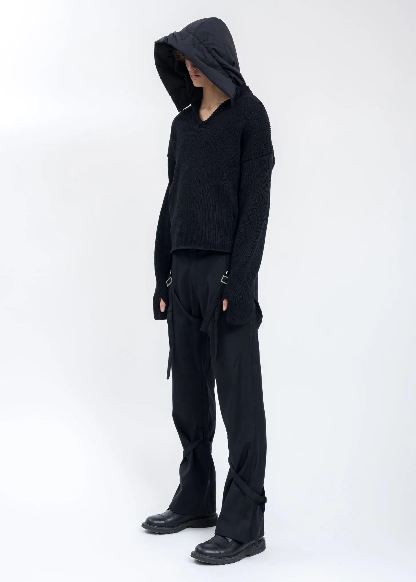 Black Hood Knit