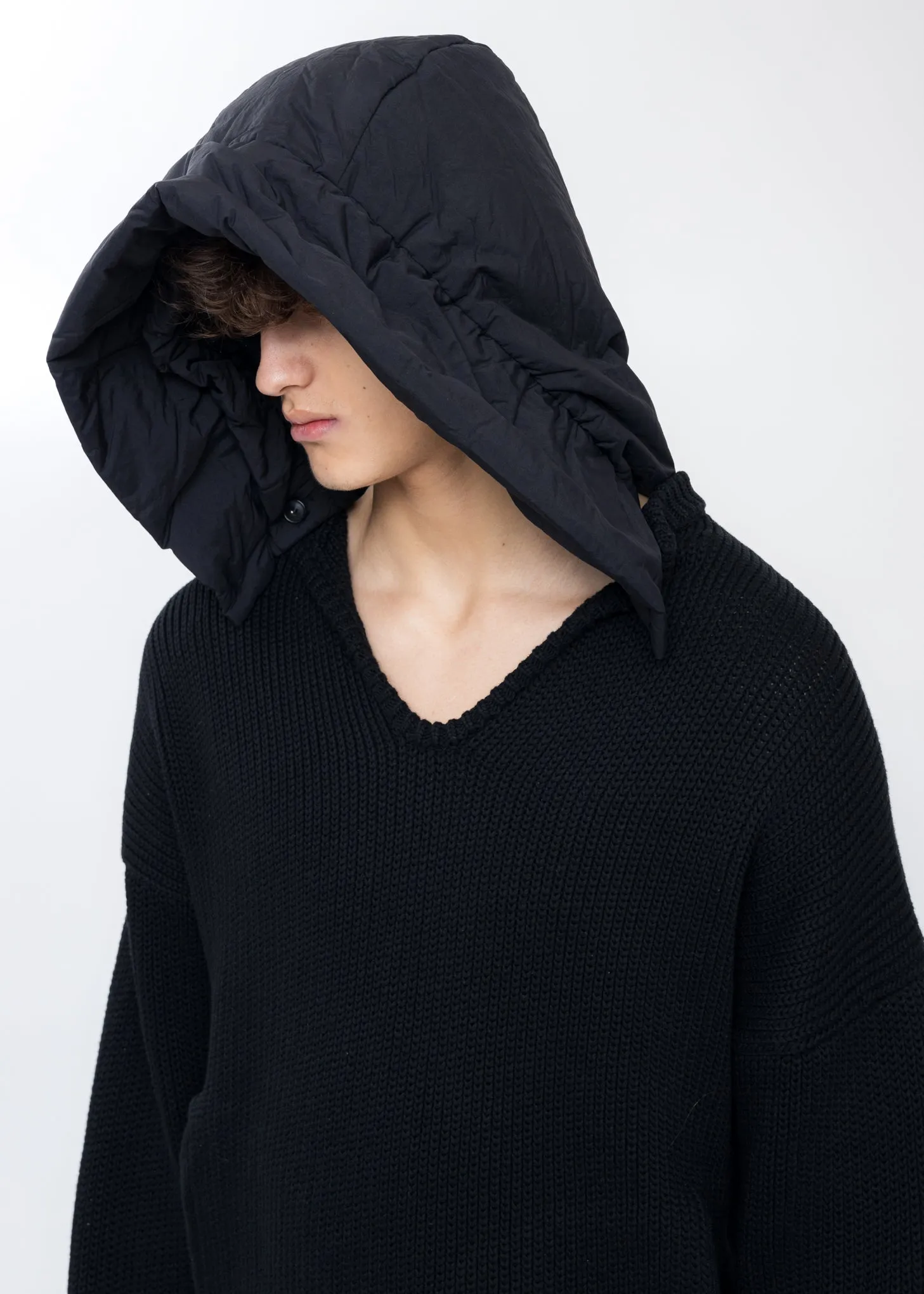 Black Hood Knit