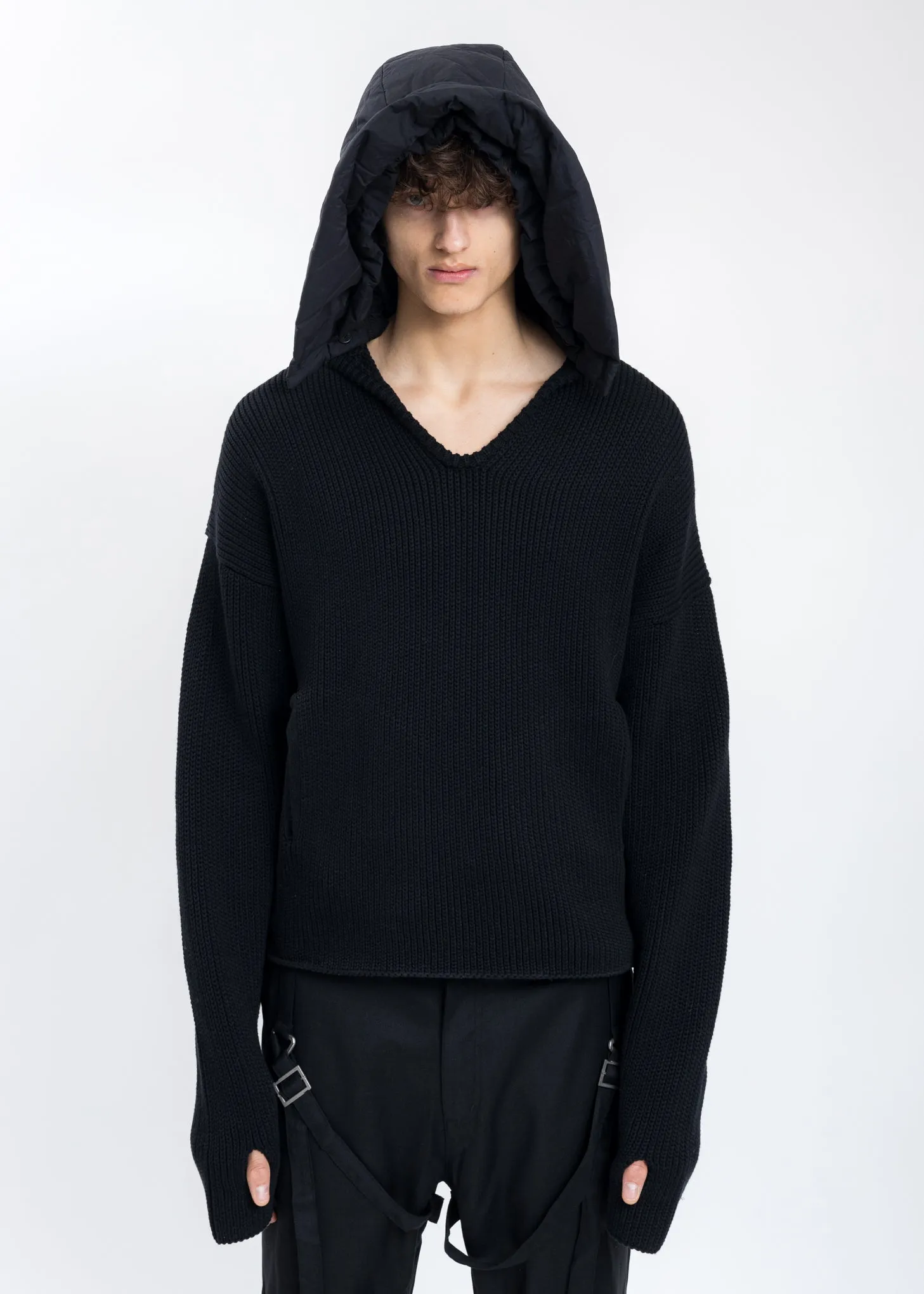 Black Hood Knit