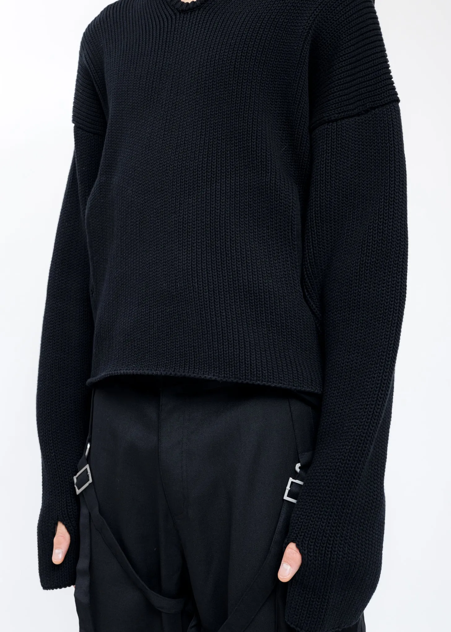 Black Hood Knit