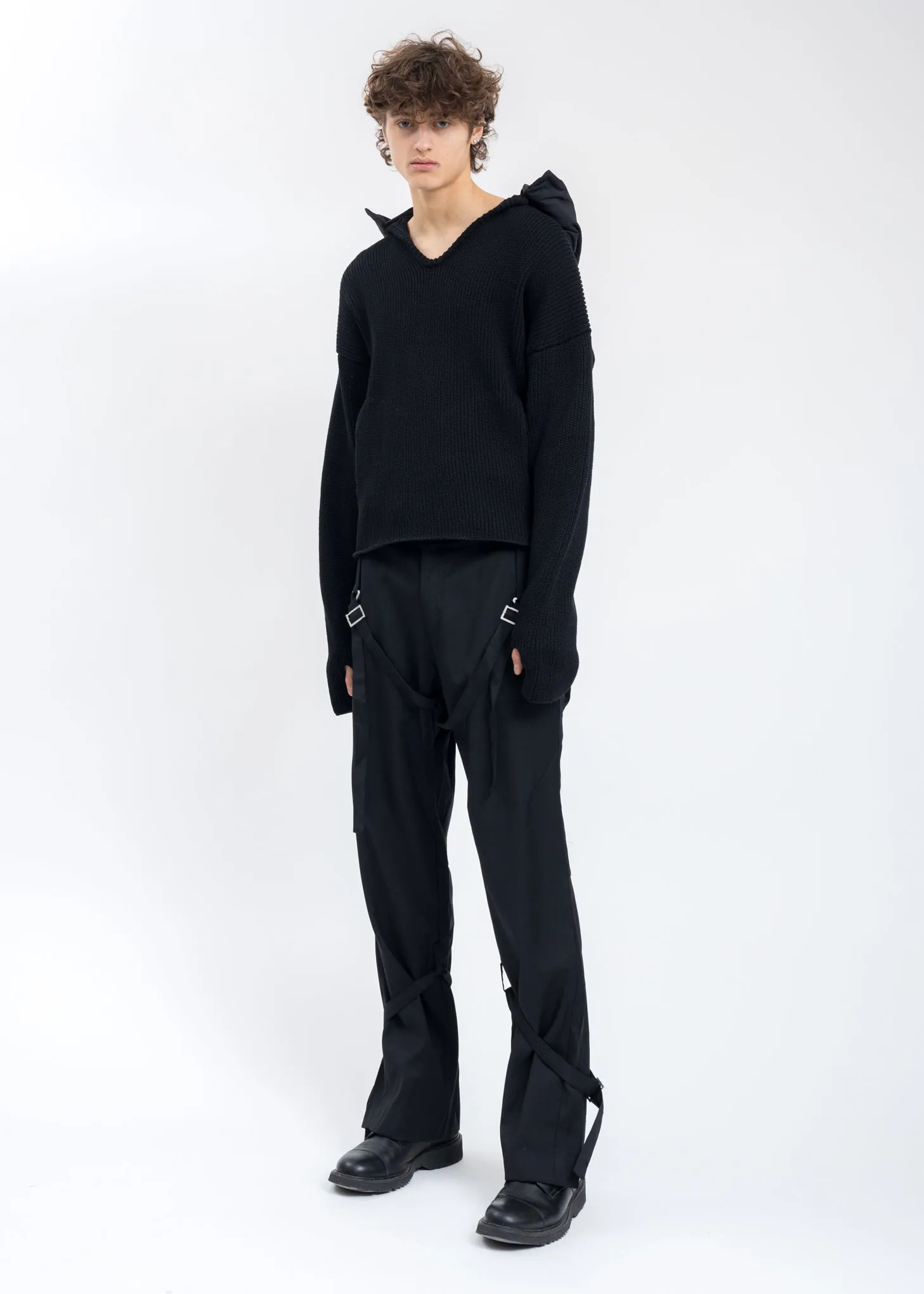 Black Hood Knit