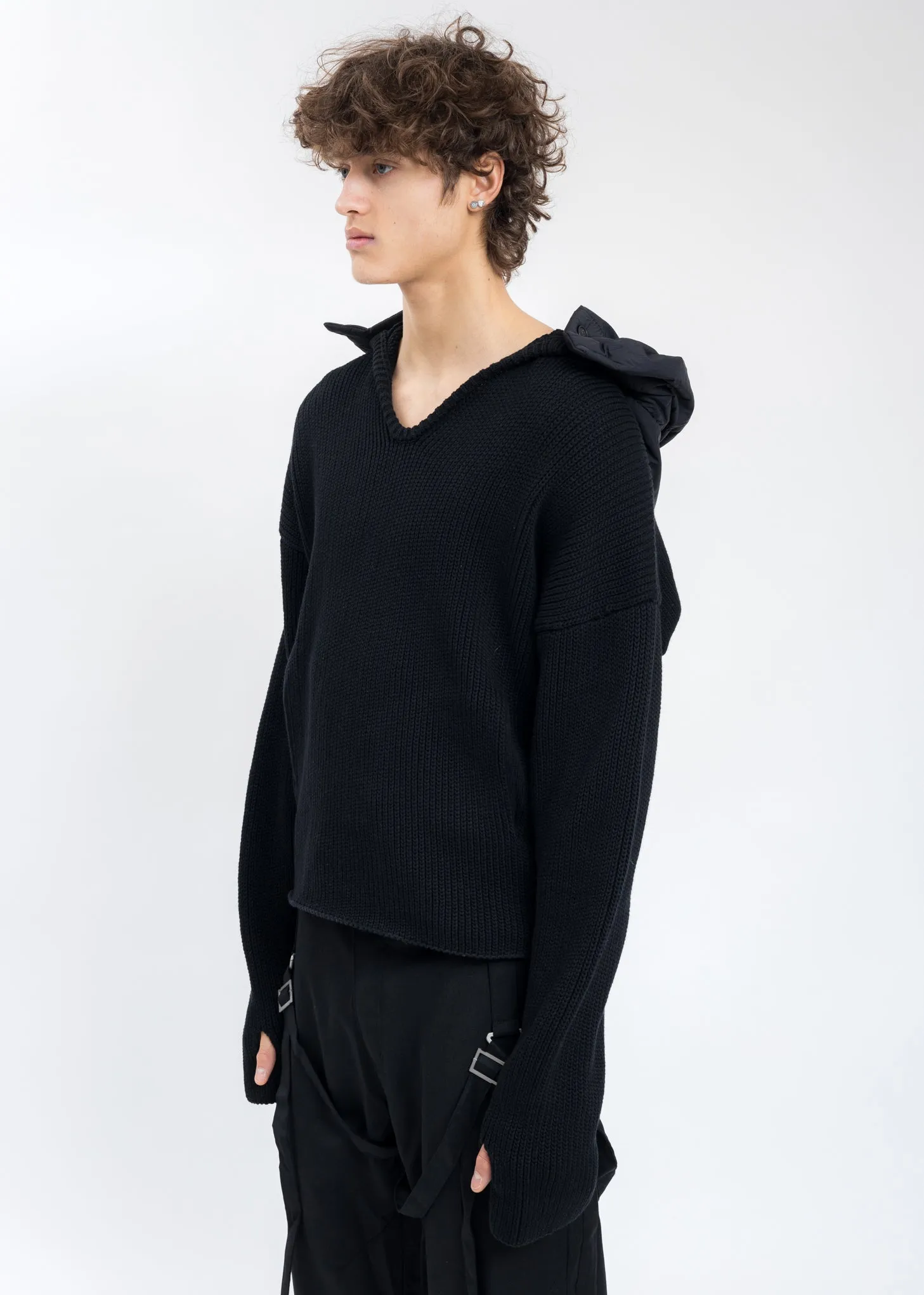 Black Hood Knit