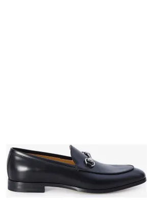 BLACK LEATHER MOCCASIN WITH HORSEBIT