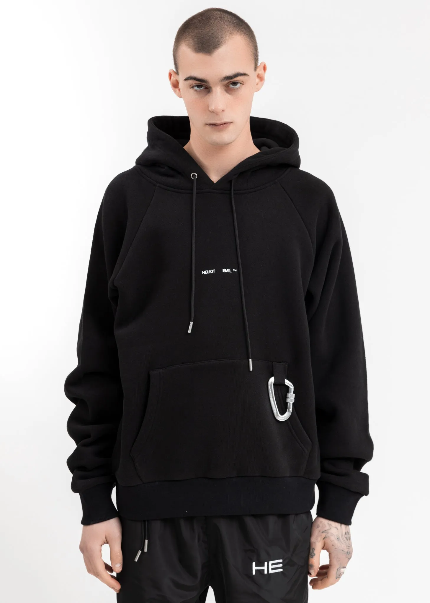 Black Logo Hoodie w Carabiner