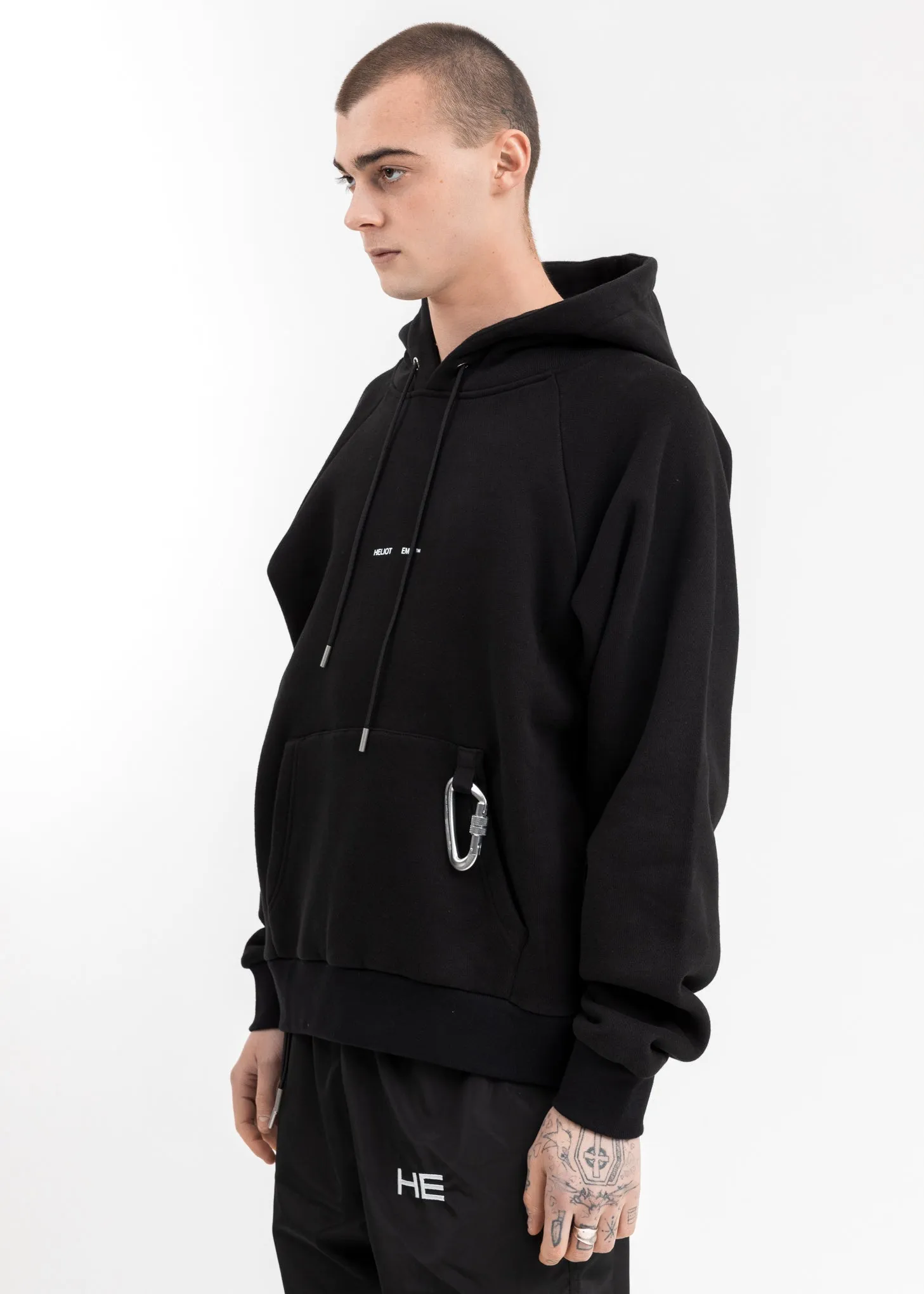 Black Logo Hoodie w Carabiner