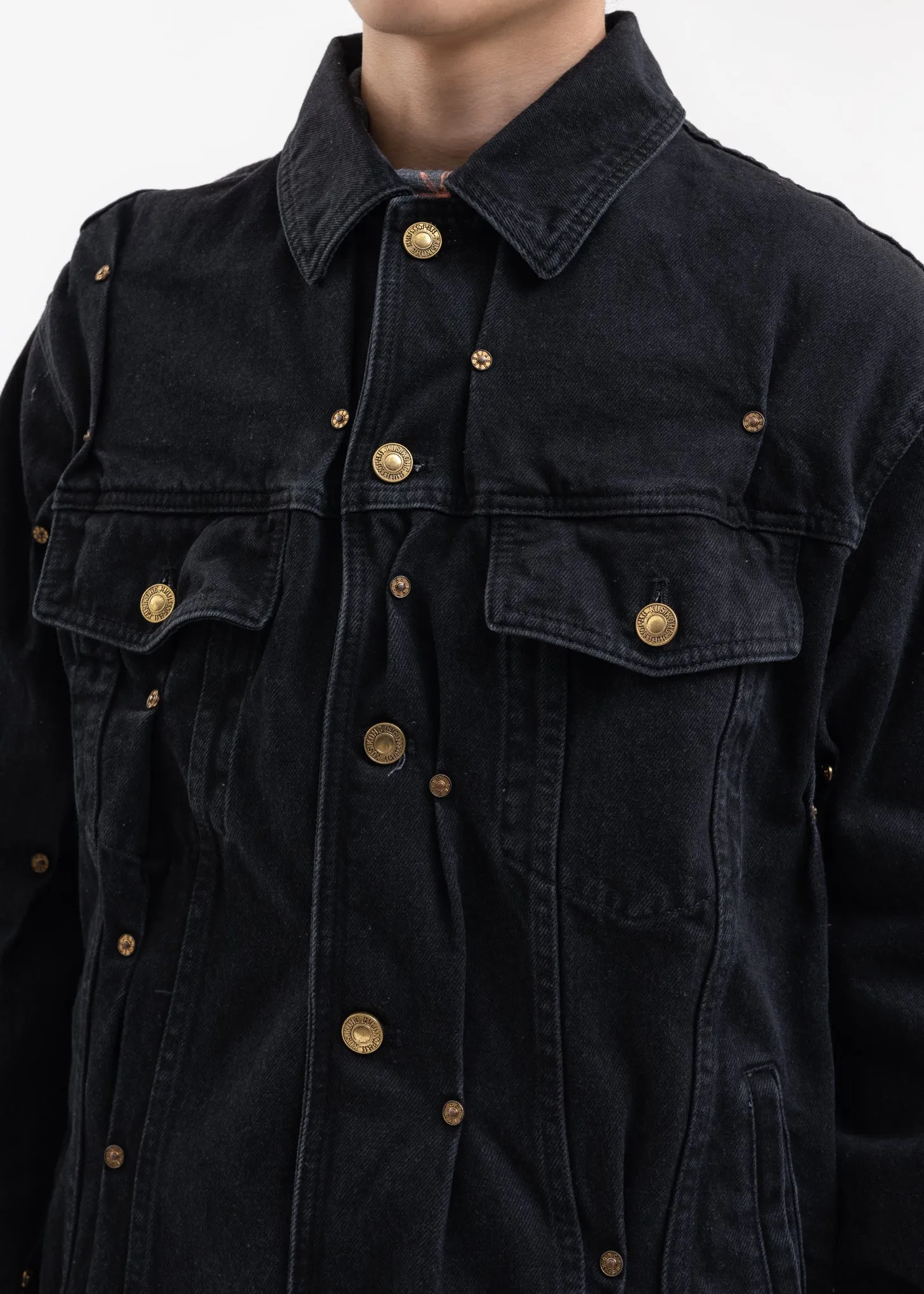 BLACK MULTI RIVET DENIM JACKET