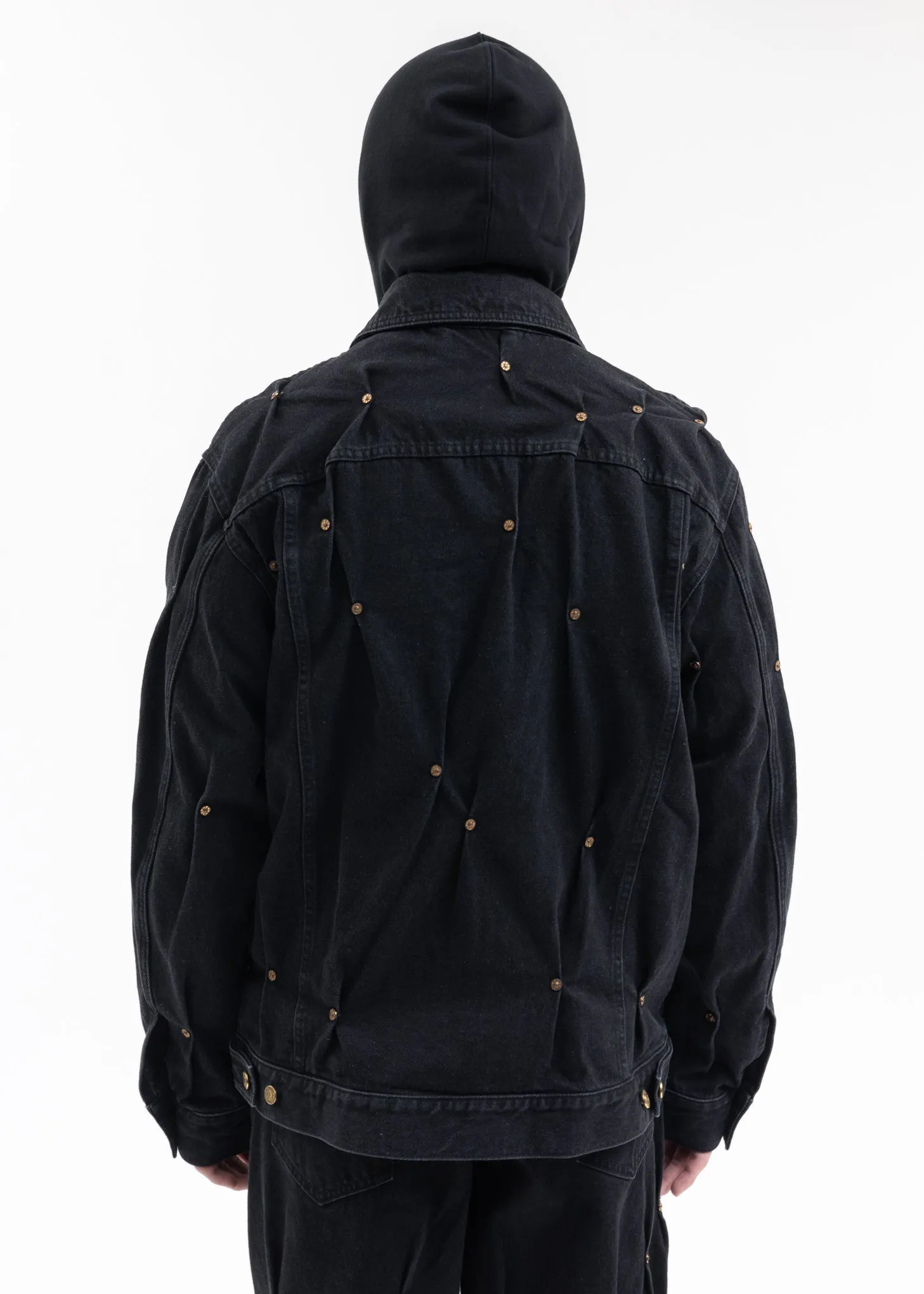 BLACK MULTI RIVET DENIM JACKET